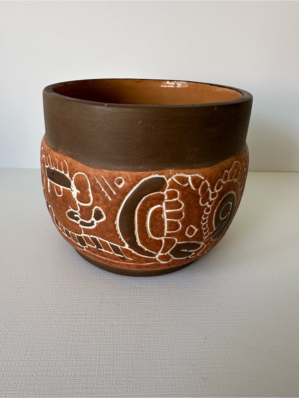 5” round Red Clay Tribal Pottery Piece Planter